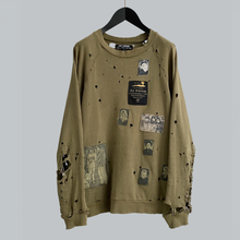 Load image into Gallery viewer, Raf Simons AW 2001-02 “ Riot Riot Riot!" Patched Crewneck Sweater