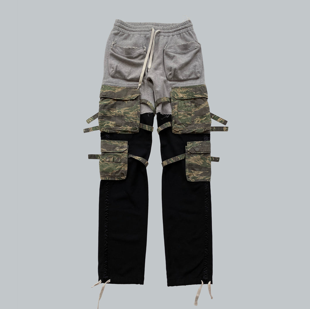 Takahiro Miyashita NUMBER (N)INE Grey / Black Hybrid Cargo Pants AW2005